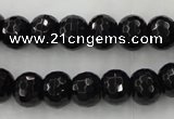CAG5068 15.5 inches 8*10mm faceted rondelle black agate beads