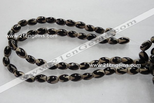 CAG5084 15.5 inches 8*12mm drum tibetan agate beads wholesale