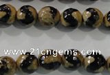 CAG5160 15 inches 10mm faceted round tibetan agate beads wholesale
