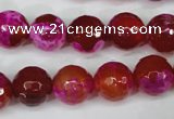 CAG5184 15 inches 12mm faceted round fire crackle agate beads
