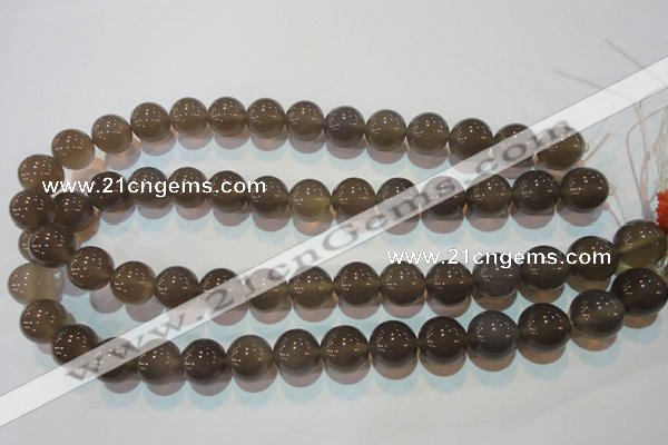 CAG5244 15.5 inches 14mm round Brazilian grey agate beads wholesale
