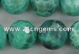 CAG5316 15.5 inches 18mm faceted round peafowl agate gemstone beads