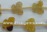 CAG5372 15.5 inches 13*15mm carved butterfly dragon veins agate beads