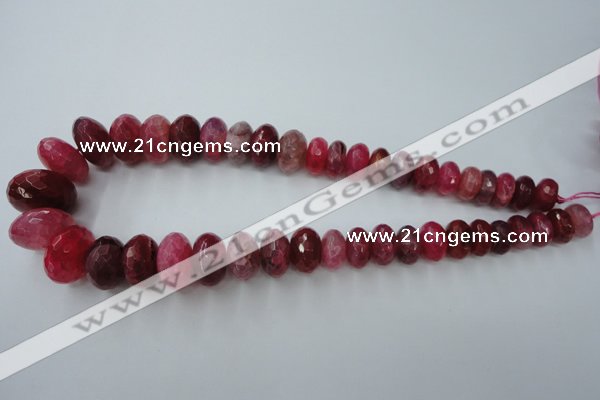 CAG5415 8*12mm – 13*22mm faceted rondelle dragon veins agate beads