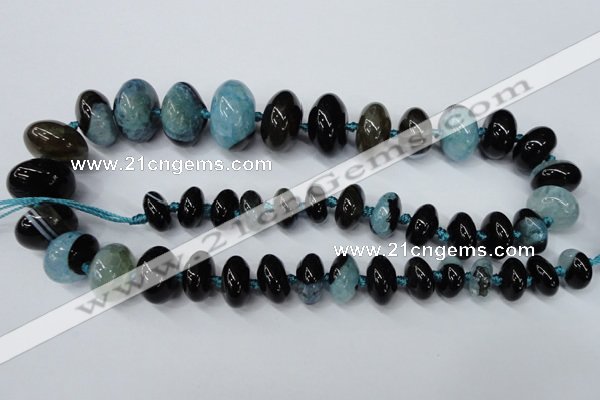 CAG5435 7*11mm – 15*22mm rondelle agate druzy geode agate beads