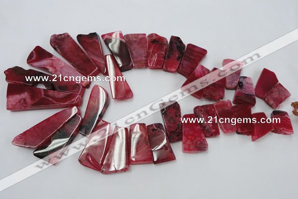 CAG5454 15.5 inches 12*20mm - 16*70mm freeform agate gemstone beads