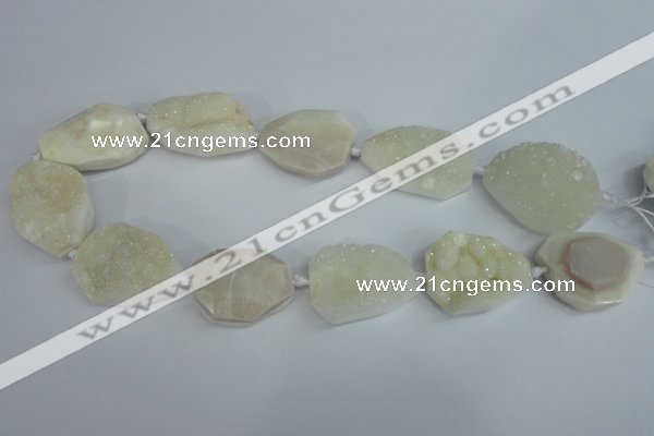 CAG5480 15.5 inches 22*30mm - 30*40mm freeform agate gemstone beads