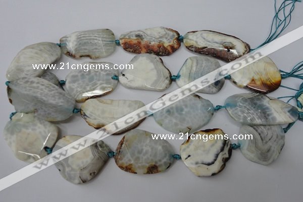 CAG5536 15.5 inches 25*30mm - 25*48mm freeform agate gemstone beads