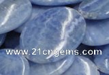 CAG562 16 inches 30*40mm oval blue agate gemstone beads wholesale