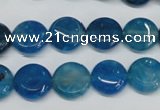 CAG5631 15 inches 12mm flat round dragon veins agate beads