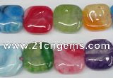 CAG5636 15 inches 14*14mm square dragon veins agate beads