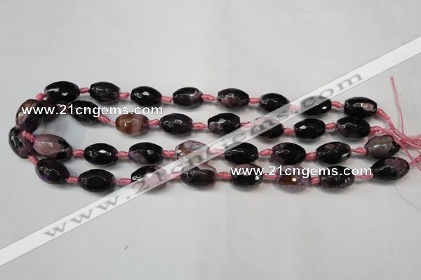CAG5783 15 inches 12*16mm faceted rice fire crackle agate beads