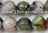 CAG5856 15 inches 16mm faceted round fire crackle agate beads