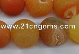 CAG5938 15 inches 18mm round matte druzy agate beads wholesale