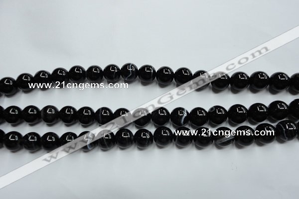 CAG5946 15.5 inches 12mm round black line agate beads wholesale