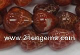 CAG595 15.5 inches 15*20mm teardrop natural fire agate beads