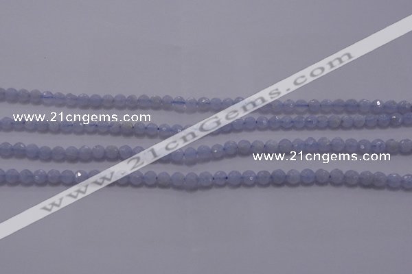 CAG5995 15.5 inches 4mm faceted round blue lace agate beads