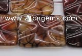 CAG6065 15.5 inches 18*25mm wavy rectangle dragon veins agate beads