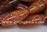 CAG610 15.5 inches 13*35mm rice natural fire agate beads wholesale