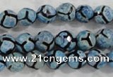 CAG6162 15 inches 12mm faceted round tibetan agate gemstone beads