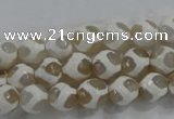 CAG6178 15 inches 14mm faceted round tibetan agate gemstone beads