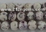 CAG6180 15 inches 10mm faceted round tibetan agate gemstone beads