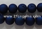 CAG6242 15 inches 8mm round plated druzy agate beads wholesale