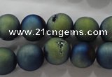 CAG6263 15 inches 10mm round plated druzy agate beads wholesale