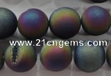 CAG6288 15 inches 20mm round plated druzy agate beads wholesale