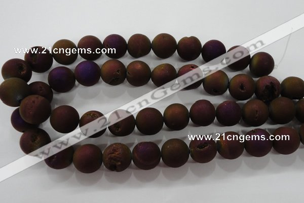 CAG6308 15 inches 20mm round plated druzy agate beads wholesale