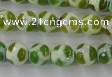 CAG6375 15 inches 10mm faceted round tibetan agate gemstone beads