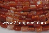 CAG643 15.5 inches 8mm square natural fire agate beads wholesale
