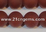 CAG6560 15.5 inches 20mm round matte red agate beads wholesale