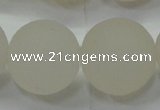 CAG6686 15 inches 18mm round white pilates agate beads