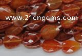 CAG669 15.5 inches 10*14mm faceted flat teardrop natural fire agate beads