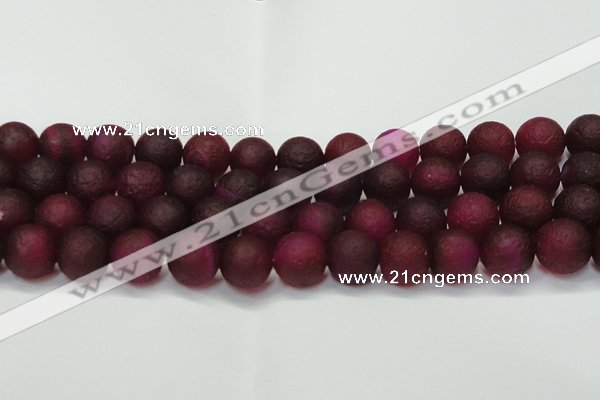 CAG6713 15 inches 14mm round plum pilates agate beads