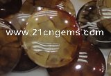 CAG694 15.5 inches 30mm flat round dragon veins agate beads