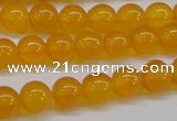 CAG7110 15.5 inches 8mm round yellow agate gemstone beads