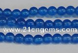 CAG7158 15.5 inches 4mm round blue agate gemstone beads