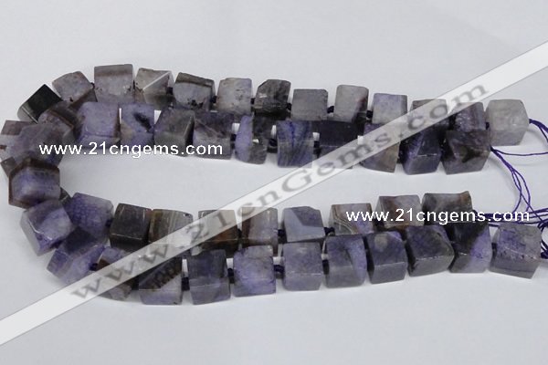 CAG7383 15.5 inches 11*12mm - 13*14mm cube dragon veins agate beads
