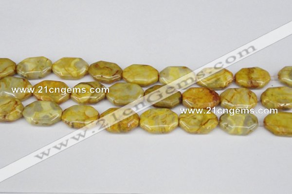 CAG7437 15.5 inches 20*30mm octagonal crazy lace agate beads