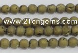 CAG7446 15.5 inches 6mm round plated druzy agate beads wholesale