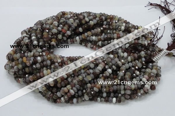 CAG746 15.5 inches 4*6mm faceted rondelle botswana agate beads