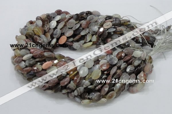 CAG755 15.5 inches 10*12mm faceted oval botswana agate beads
