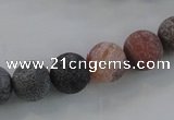 CAG7555 15.5 inches 14mm round frosted agate beads wholesale