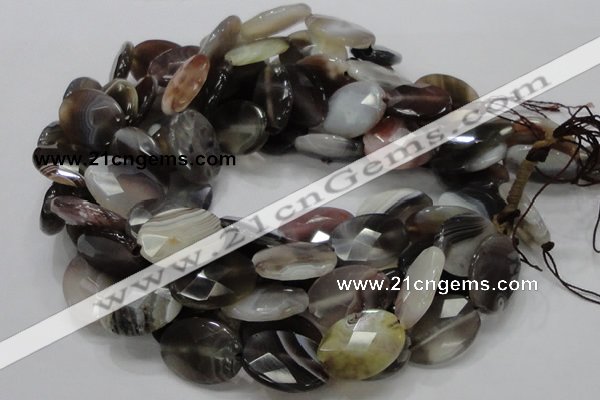 CAG758 15.5 inches 18*24mm faceted oval botswana agate beads