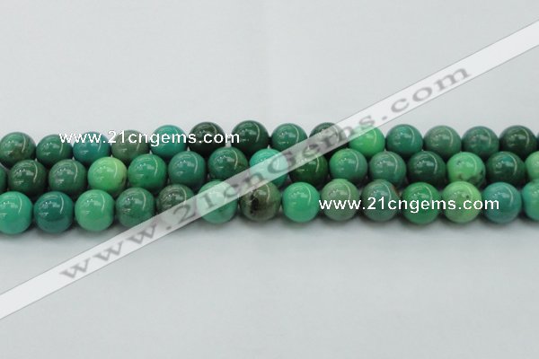 CAG7907 15.5 inches 14mm round grass agate beads wholesale