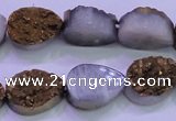 CAG8283 7.5 inches 12*16mm teardrop gold plated druzy agate beads