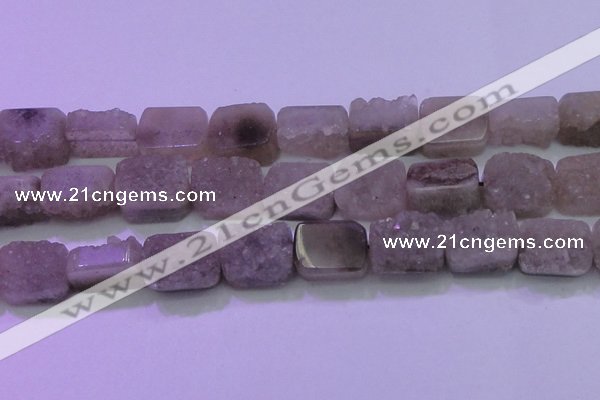 CAG8456 15.5 inches 20*30mm rectangle grey druzy agate gemstone beads