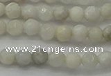 CAG8513 15.5 inches 4mm faceted round grey agate beads wholesale